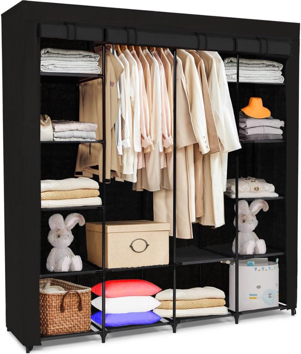 ApexArte® Dressing Kasten - Kledingkast - Kledingkasten Slaapkamer - Organizer - 175x170x45 cm - Zwart