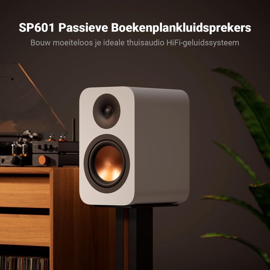 Passieve Boekenplankluidsprekers, 4Ω 160W HiFi Stereo Luidsprekers met 6,5" HybridCone Composite Woofers en 1,5" Zijden Koepeltweeters voor Thuisbioscoop/Luisterkamer (Paar) — afbeelding 2