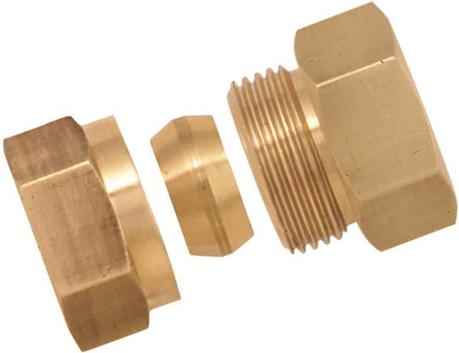 Dubbele nippel 20 x 27 mm - messing - binnendraad - voor vloeistoffen - Vemera