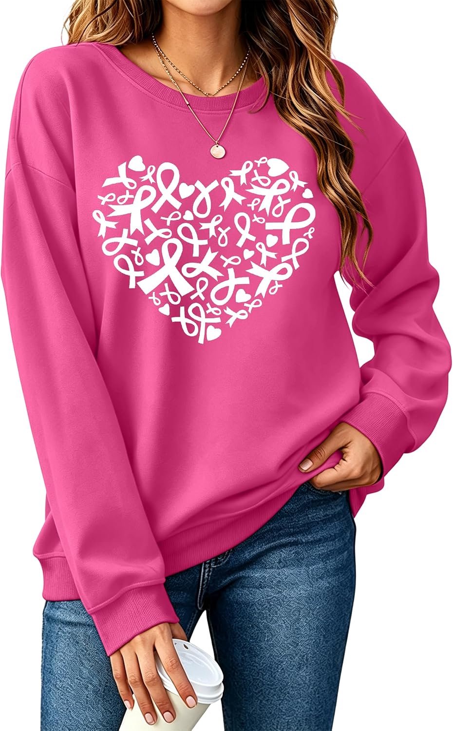 Sweatshirt met lint voor borstkanker