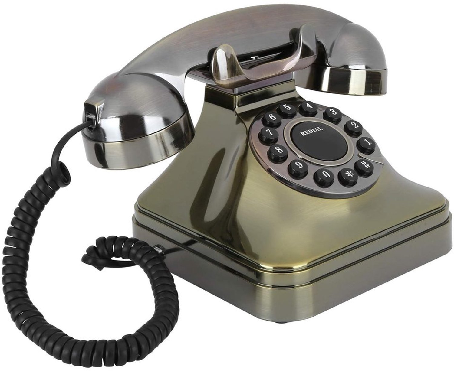 Telefoon Antiek Brons - Vintage Telefoon - Vaste Telefoon - Grote Knoppen - Hoogwaardige ABS - Schokbestendig Design