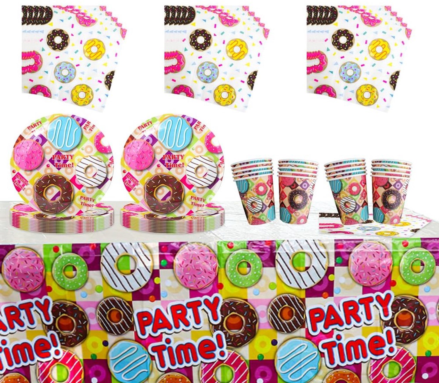 61-Delige Donut Party Servies voor Kinderen