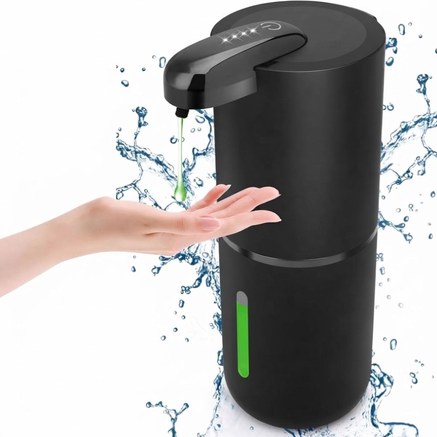 Zeepdispenser - Zeepdispenser Wandmontage - Zeepdispenser Automatisch Hangend - Hoge Kwaliteit - In 4 Standen Verstelbaar - Zwart