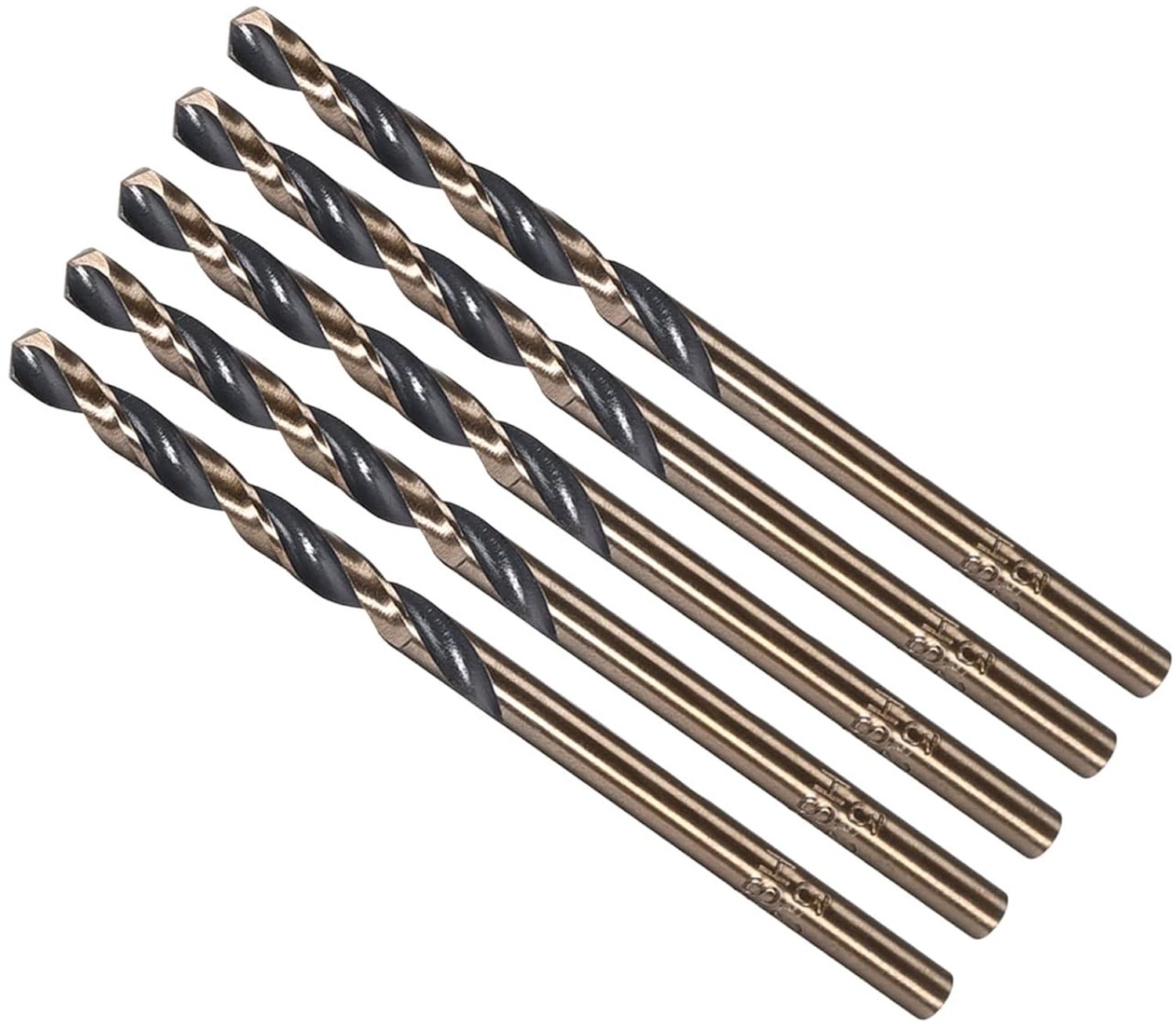 Draaiboor 3,2 mm - titanium en nitride gecoat - hoogwaardig staal 4341 - geschikt voor roestvrij staal - 5 stuks m-winkel - m-winkel