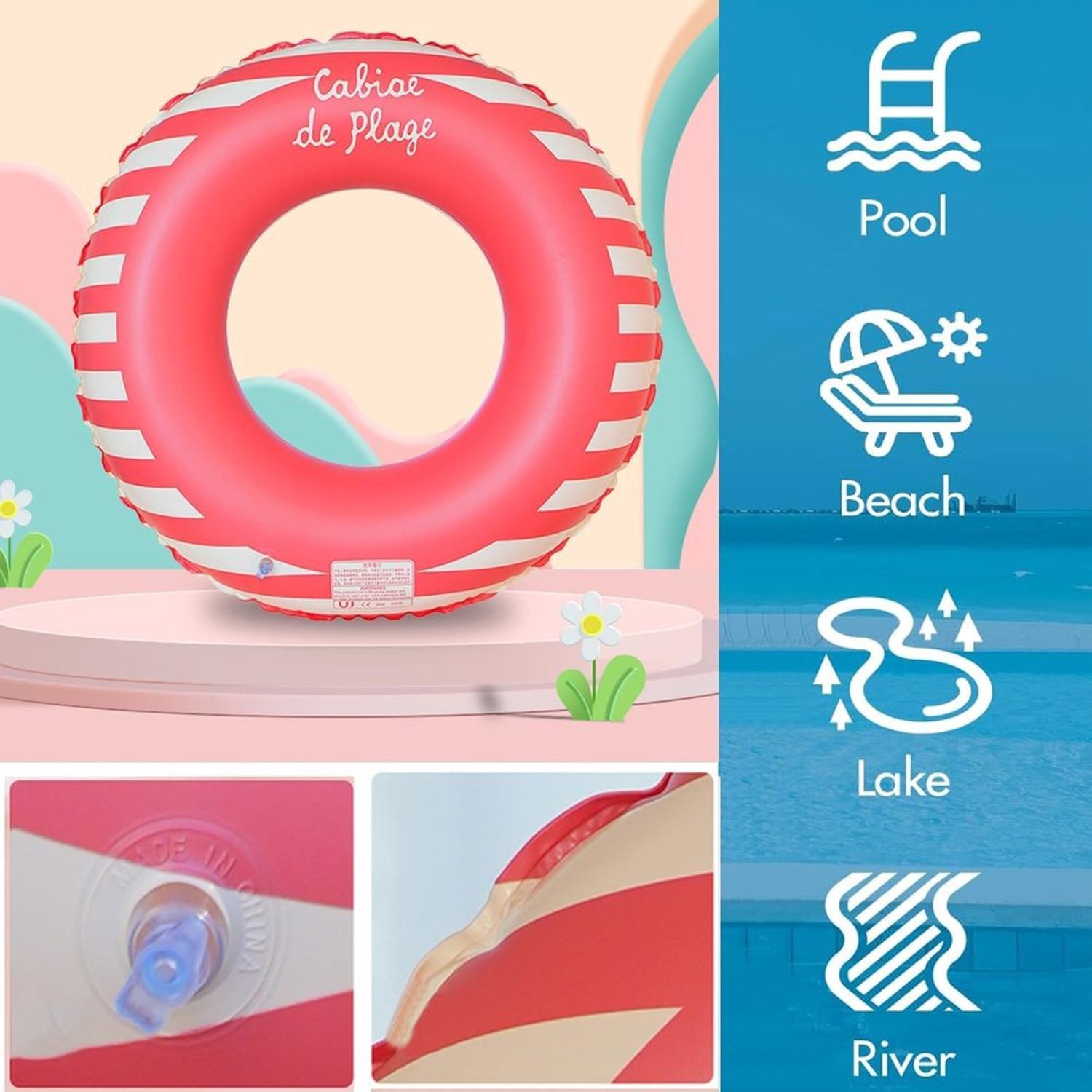 Opblaasbare Retro Zwemring voor Kinderpoolparty's – foto 4
