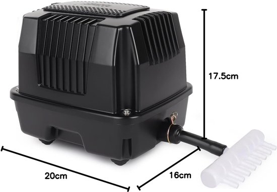 Luchtpomp voor vijvers, 25 W Fish Pond Air Pomp, zeer stille pond oxygenator met conversieconnector, grote vijverluchtpompen voor visjachten, visboerderij en hydrocultuur — afbeelding 5