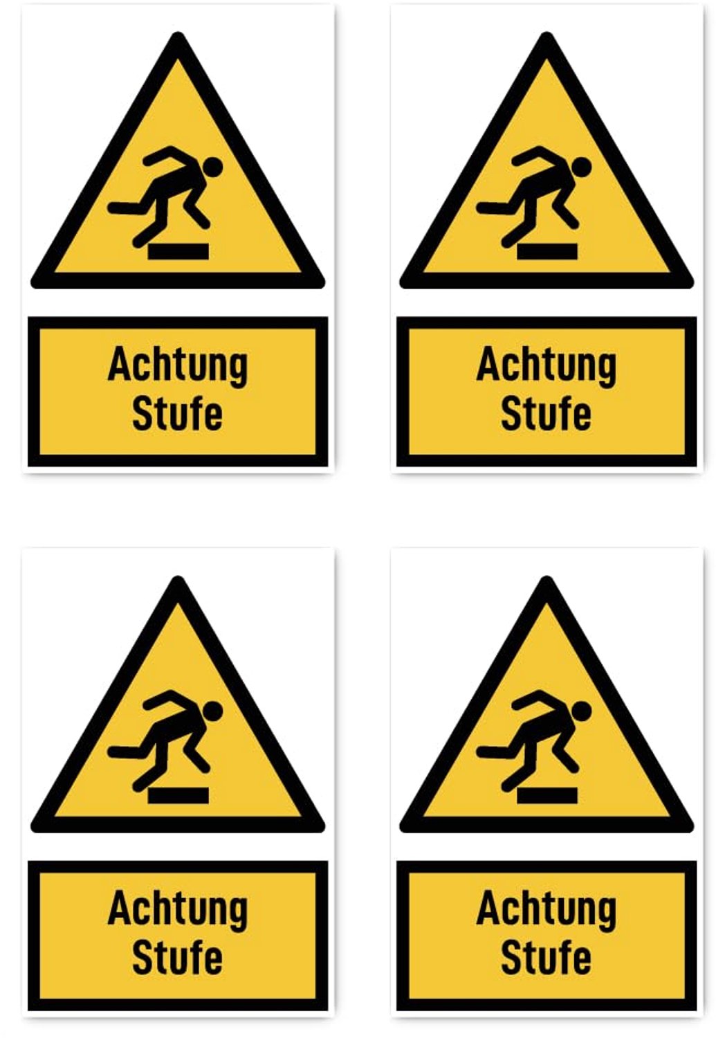 Sticker 112,5 x 75 mm - Waarschuwingsteken geel/zwart - Waterdicht en uv-bestendig - 4 stuks ServiceTopper - ServiceTopper