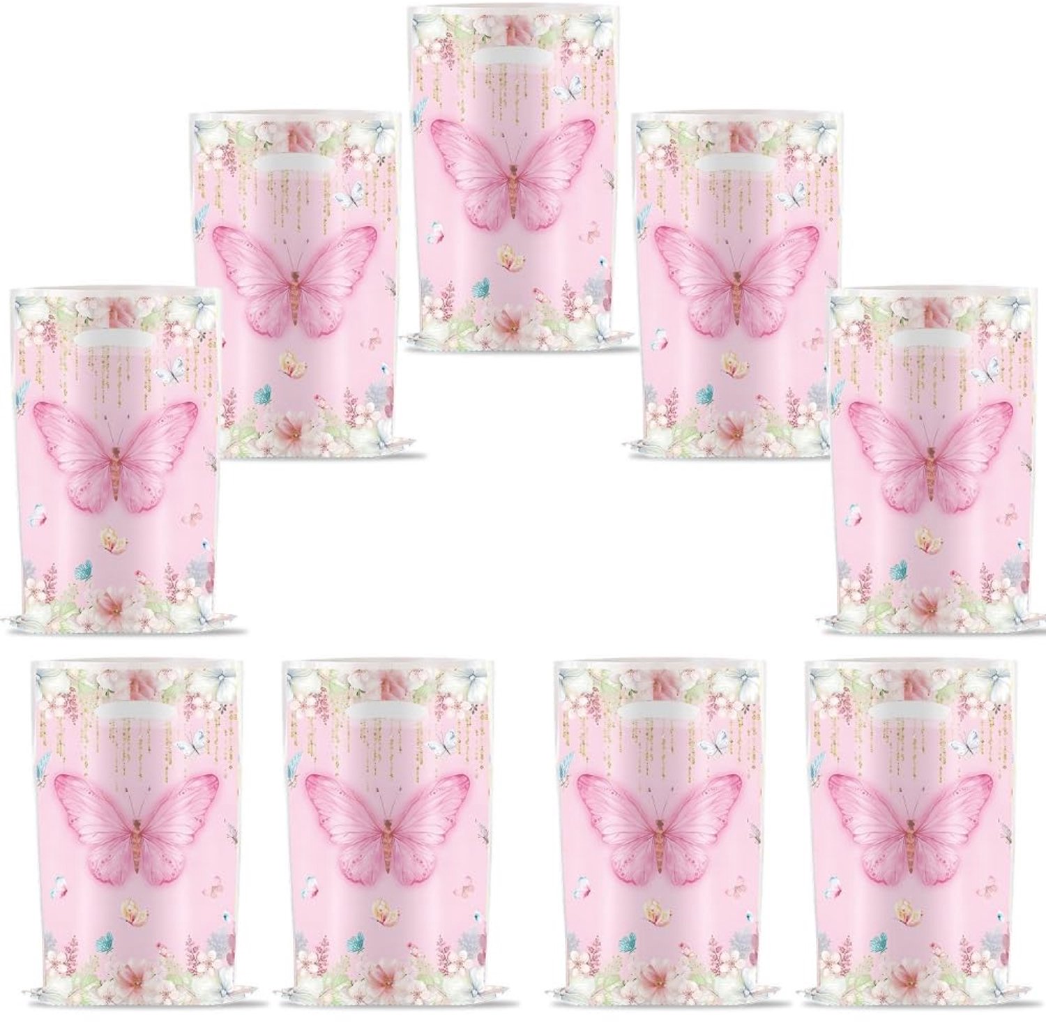 Set van 20 Papieren Cadeauzakjes met Vlinders voor Verjaardagen en Feestjes