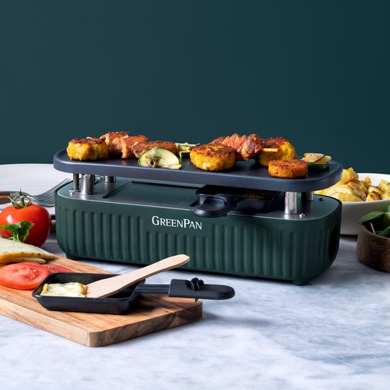GreenPan Silhouette Connectable Gourmetstel - Gourmet voor 2 Personen - Verbind tot 6 Toestellen - PFAS-vrije Antiaanbaklaag - Donker groen — afbeelding 5
