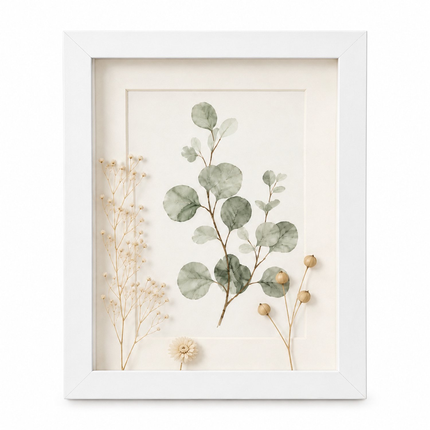 SWGOTA Witte MDF-fotolijst A4 (21 x 29,7 cm) met 2 cm diepe binnenruimte, glas en afbeelding