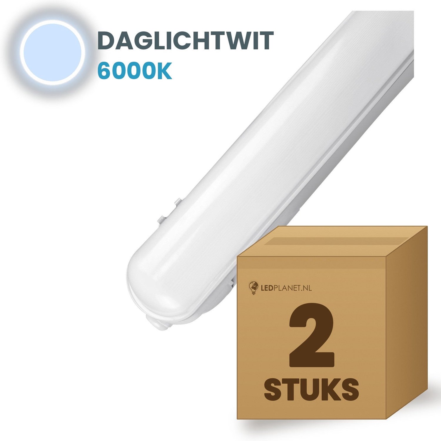 Tsong TL armatuur Tri Proof 1500mm 2 stuks - 50W 6250lm - Daglichtwit 6000K - Met noodverlichting - Niet koppelbaar - IP65 - 230V