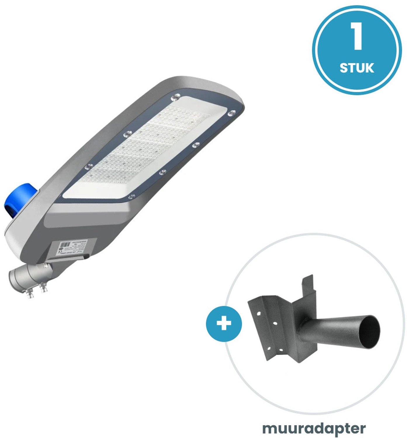 Tsong LED straatverlichting 100W - Koelwit 4000K - 16.000 lm - daglichtsensor - IP66 - IK10 - incl. muuradapter - 230V