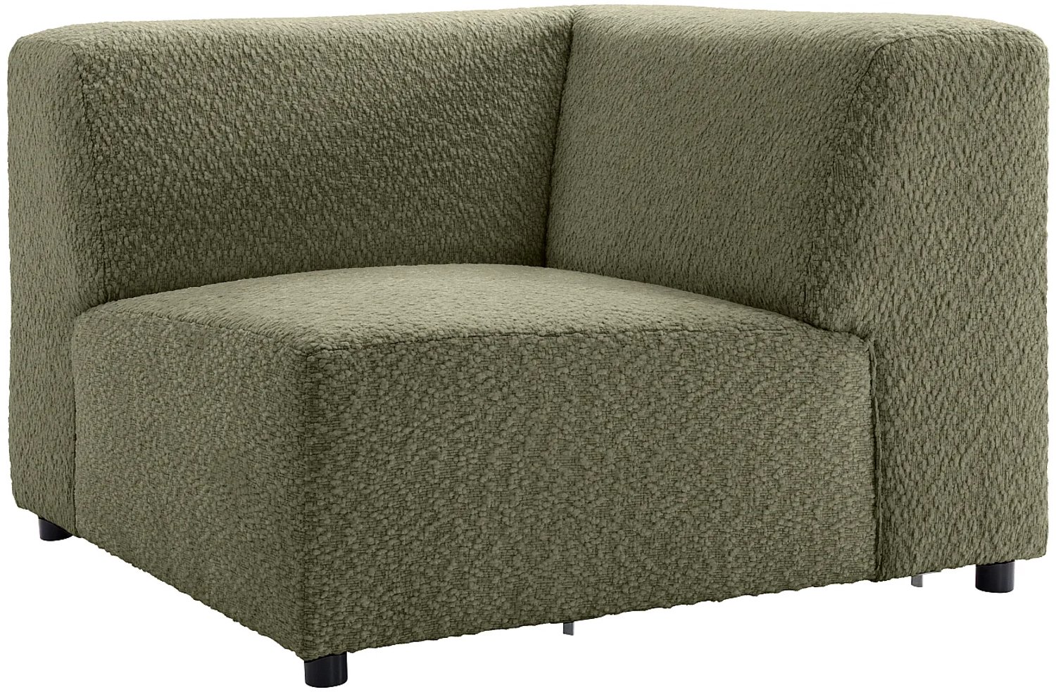 Vente-unique Hoekfauteuil in groene chenillestof TORISO