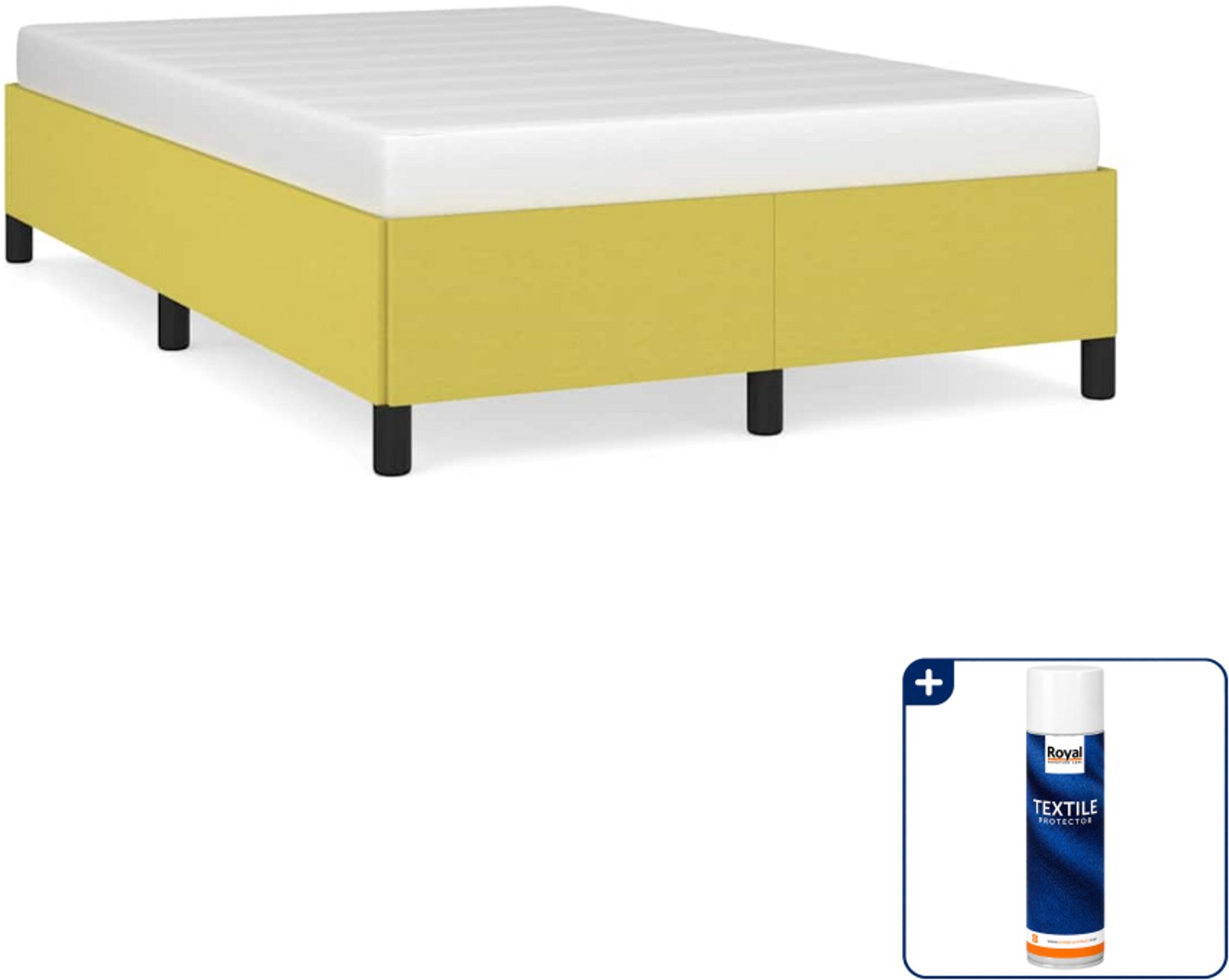 vidaXL Bedframe - 120 x 200 cm - groen - Inclusief textielbeschermer 500 ml