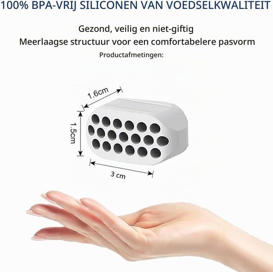 Jawline Trainer - Wit - - Kaakoefenaar van Voedselveilige Siliconen - Voor Mannen en Vrouwen — afbeelding 2