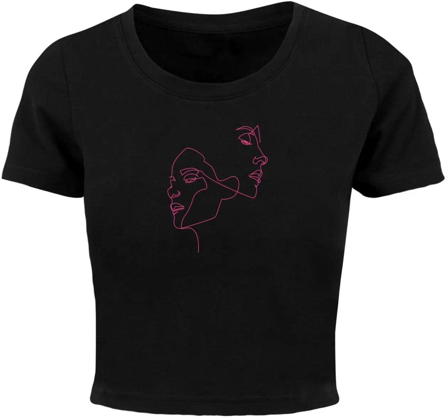 Katoenen dames-T-shirt Mister Tee One Line Zwart