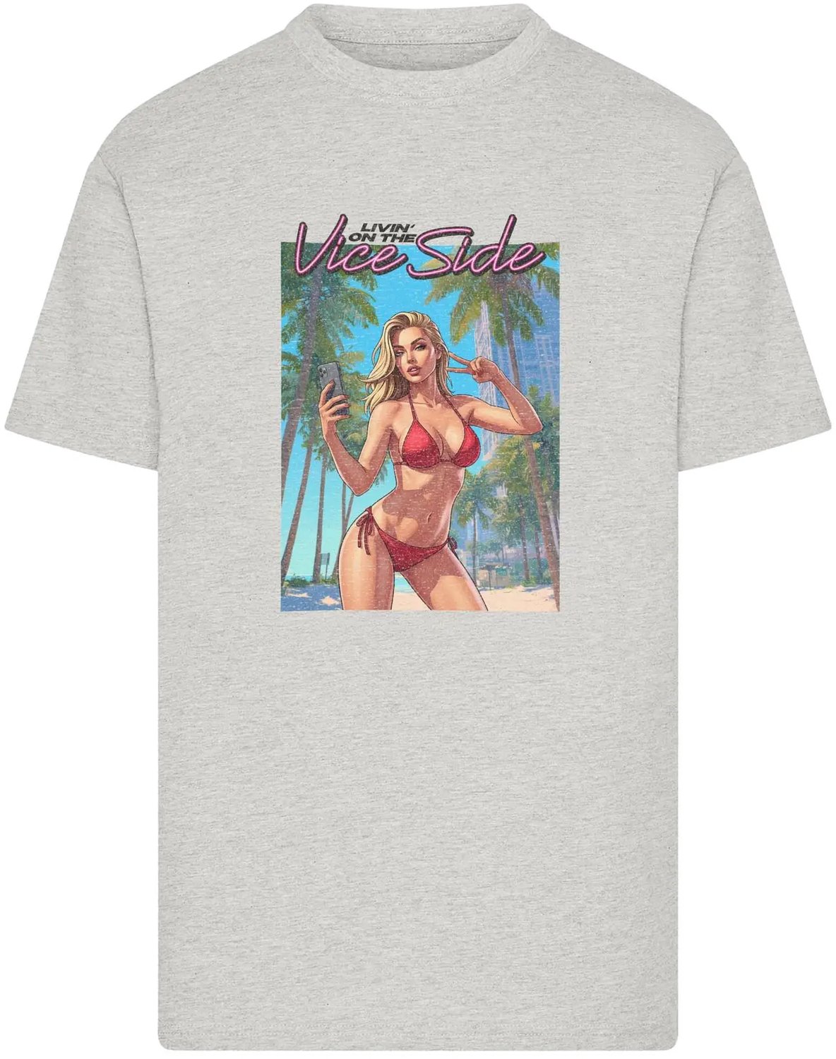 Oversized T-shirt Mister Tee Vice Side Heidegrijs