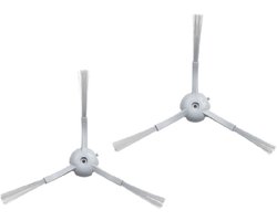Zijborstelset, 2 stuks, wit - Geschikt voor Xiaomi Roidmi Eve Plus SDJ01RM robotstofzuiger