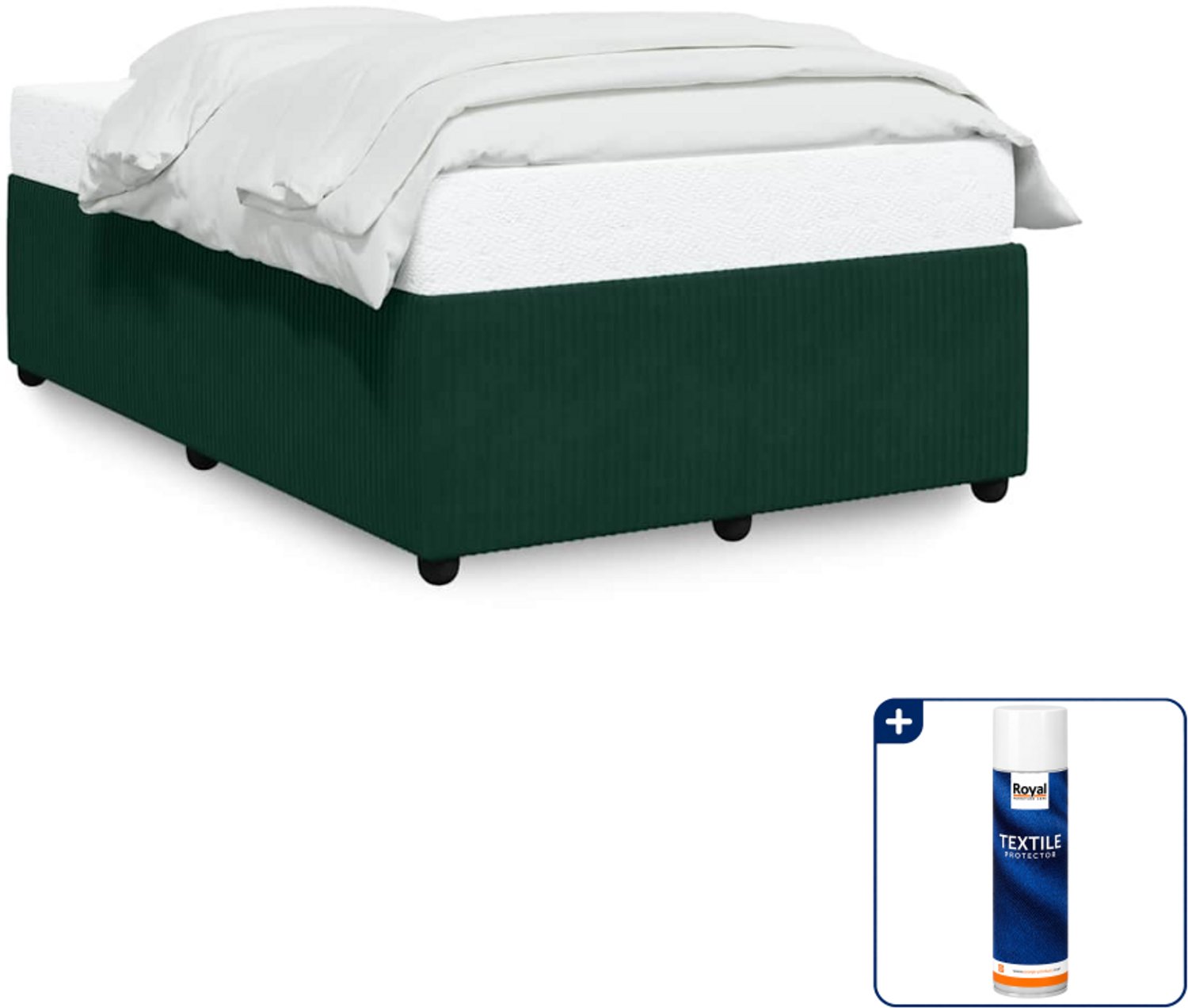 vidaXL Bedframe - 120 x 200 cm - fluweel - donkergroen - Inclusief textielbeschermer 500 ml