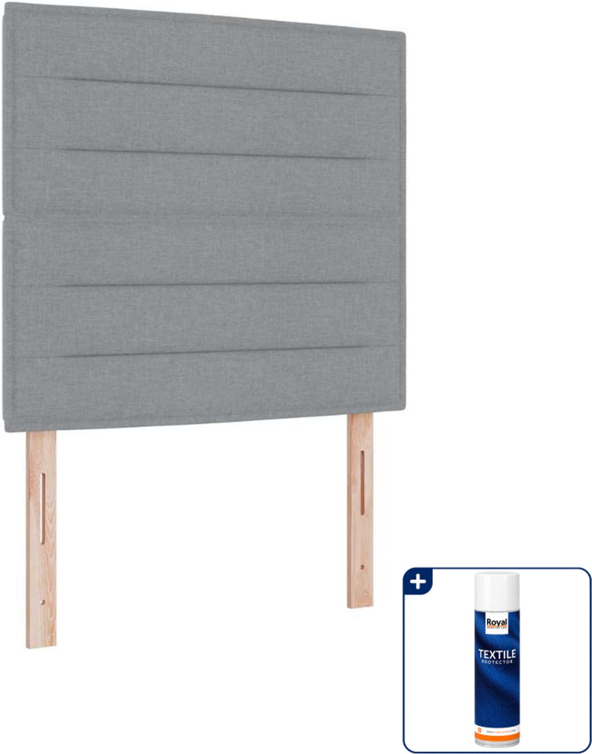 vidaXL boxspring met matras en led - 120 x 190 cm - stof - lichtgrijs - Inclusief textielbeschermer 500 ml