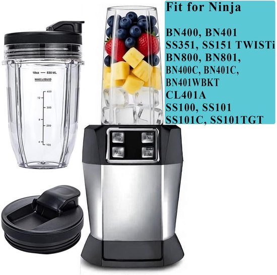 Blenderbeker 18 oz - 2 stuks - BPA-vrij - Vaatwasserbestendig — afbeelding 3
