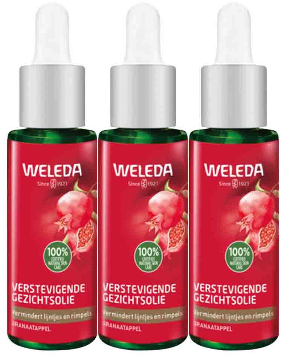 WELEDA - Granaatappel Verstevigende Gezichtsolie - 3 x 30 ml - Voordeelverpakking