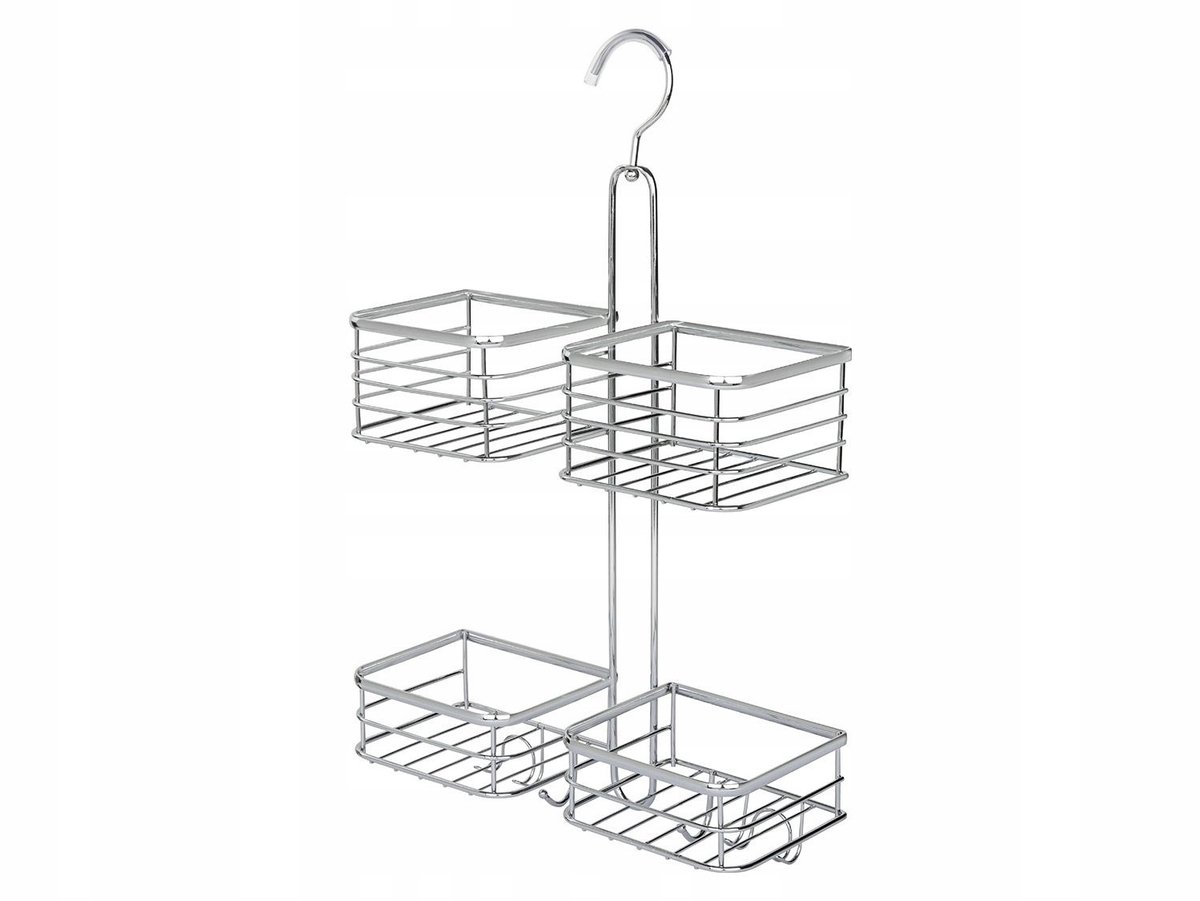 Douche Rek 4 mandjes & 2 haken - RVS - 30x51x12,5 cm