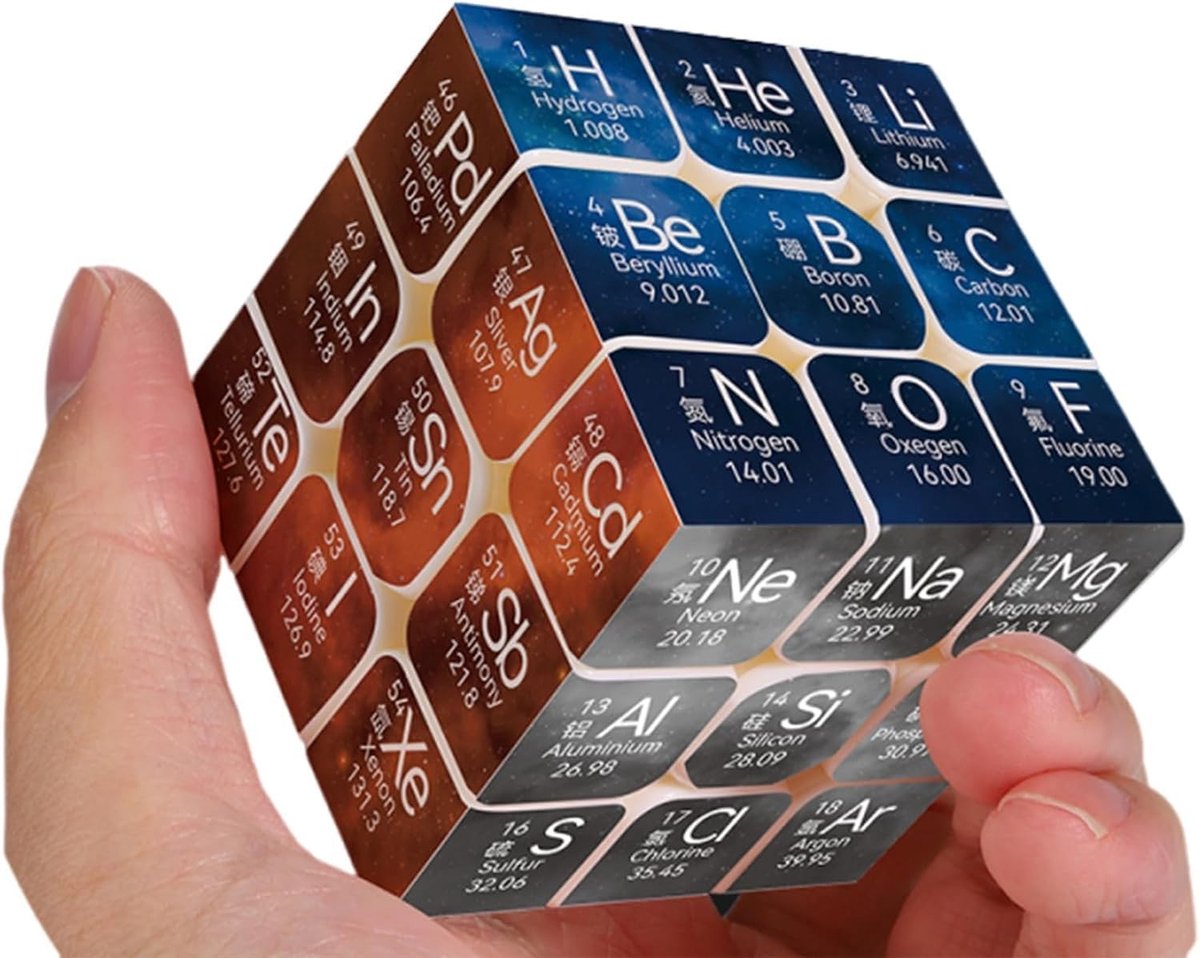 Periodic Table Speed Cube - Chemische Elementen, 3x3 Puzzelkubus, Educatief Speelgoed voor Kinderen en Volwassenen
