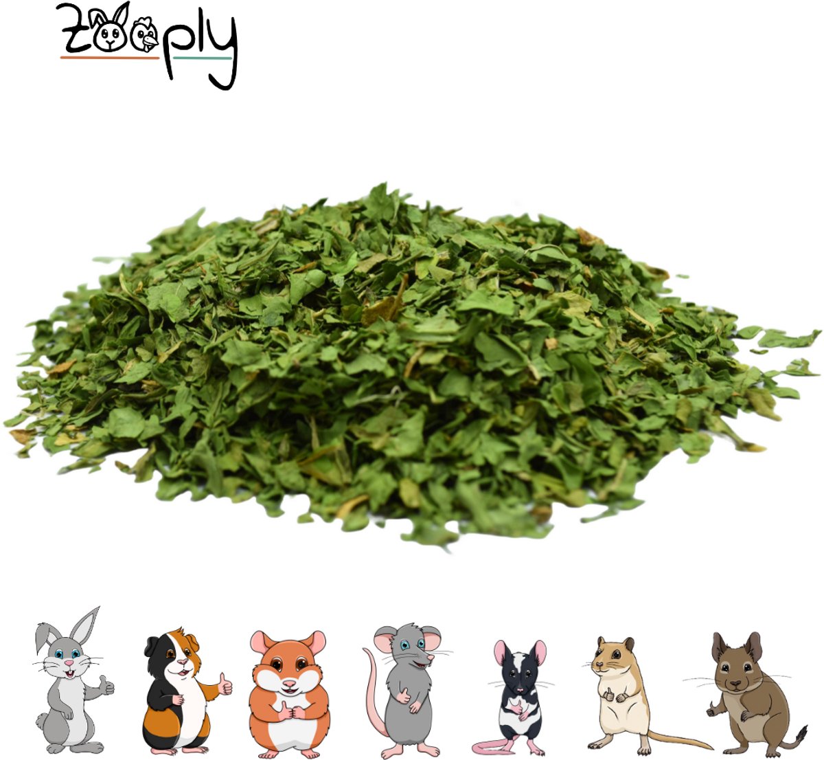 Zooply Spinazie - Kruiden & Snacks - 100% natuurlijk - Voor konijnen & cavia's - 350 gram