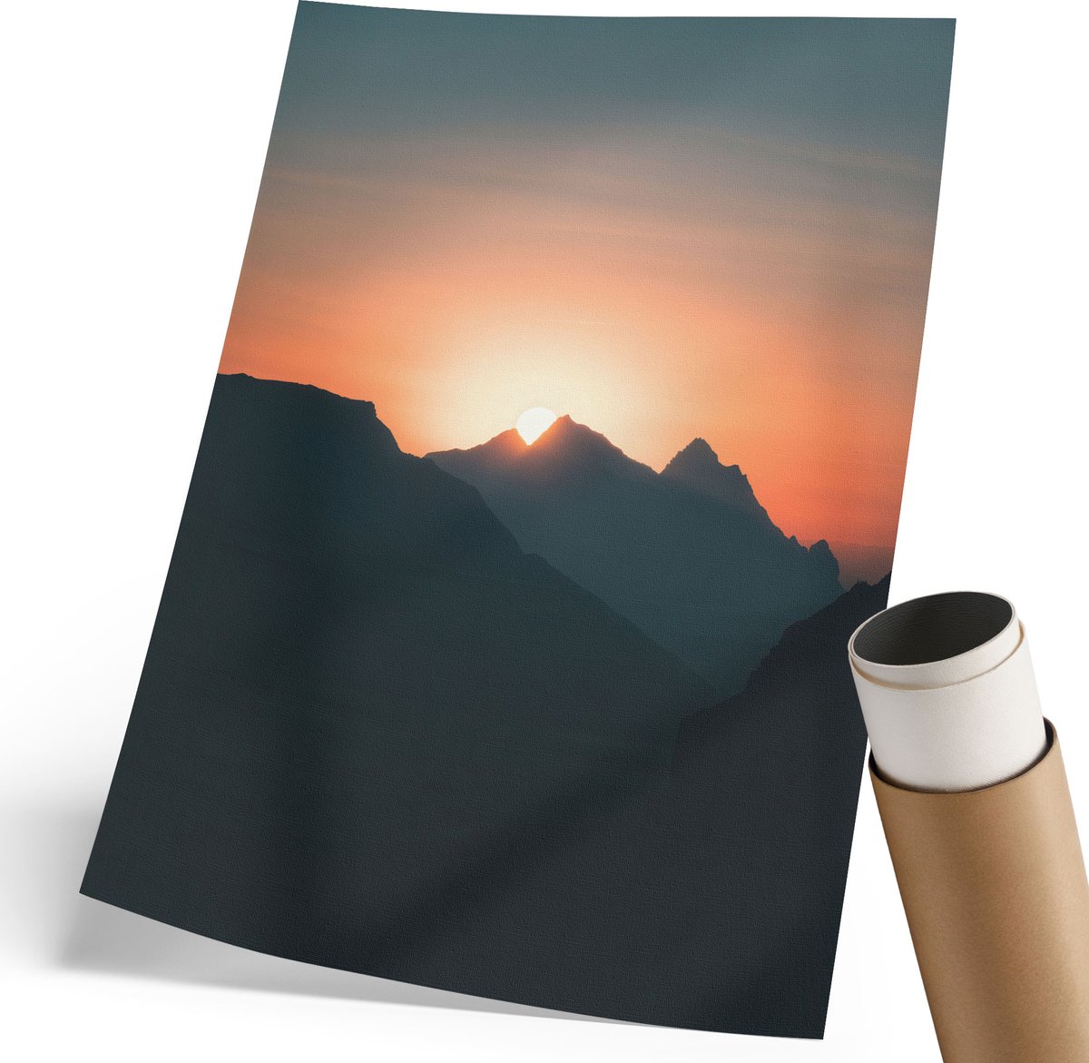 Coloray Canvas Poster Polycanvas - Bergpanorama, Fotografie - 210 x 297 mm - Blauw Decoratie - Rechthoek - Wandkunst - Woonkamer, Slaapkamer, Kantoor - Klassiek