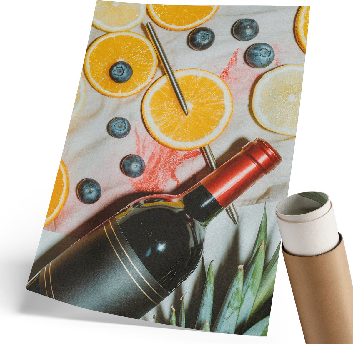 Coloray Polycanvas Poster - Fruitfeest, Fotografie - 210 x 297 mm - Geel Wanddecoratie - Rechthoek - Wandkunst - Woonkamer, Slaapkamer, Kantoor - Glamour