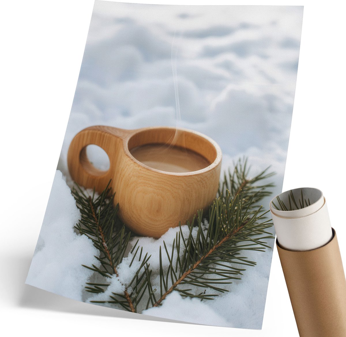 Wallfluent Canvas Poster Polycanvas - Stadspanorama, Marine - 297 x 420 mm - Zwart-wit Poster - Rechthoek - Decoratieve poster - Kantoor - Minimalist