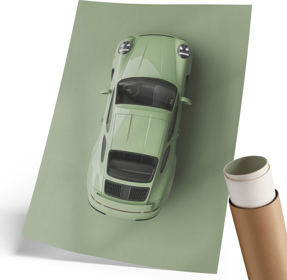 Wallfluent Canvas Poster Polycanvas - Bospad, Fotografie - 420 x 594 mm - Groen Poster - Rechthoek - Wandkunst - Woonkamer, Slaapkamer, Kantoor - Klassiek