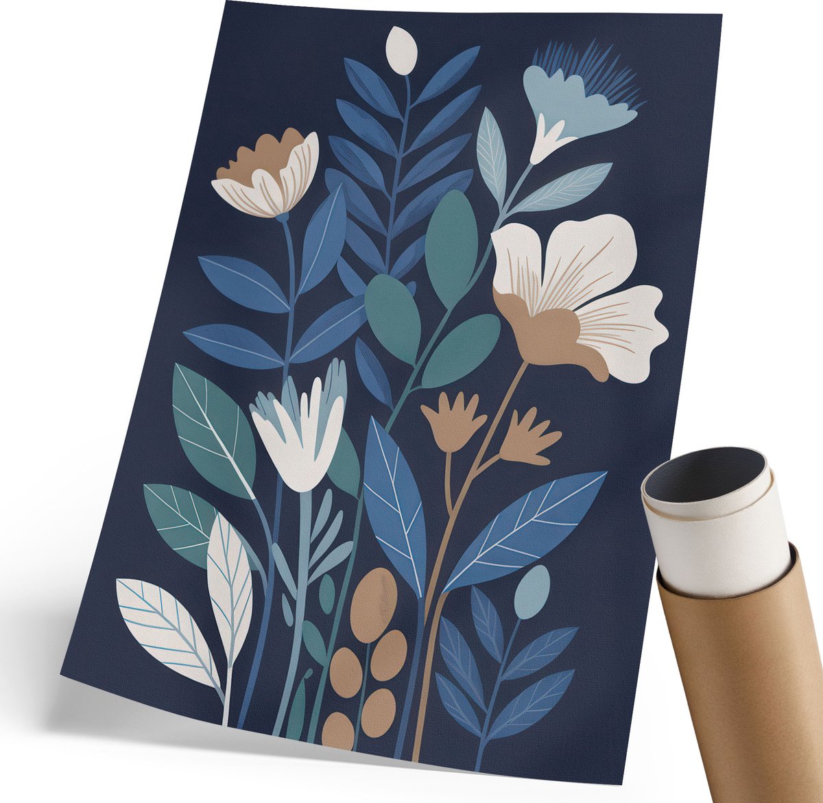 Wallfluent Canvas Poster Polycanvas - Bomen In De Winter, Zwart-wit - 297 x 420 mm - Zwart Patroon - Rechthoek - Decoratieve poster - Kantoor - Popcultuur