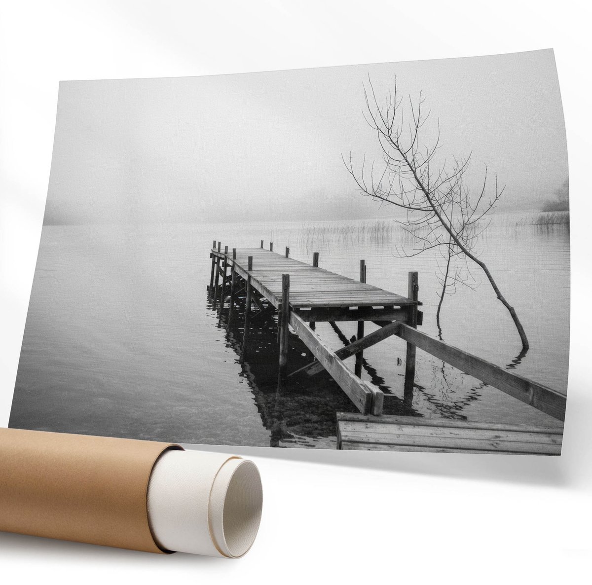 Coloray Polycanvas Wandposter - Een Vredig Landschap, Schilderen - 594 x 840 mm - Blauw Kunst - Rechthoek - Wandkunstwerk - Slaapkamer - Expressief