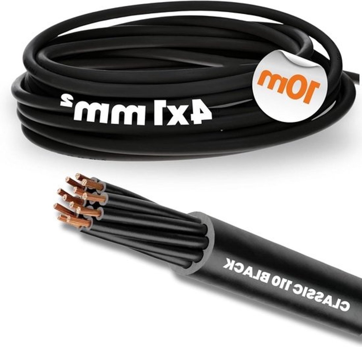 Stuurleiding - Aansluitkabel Flexibele kabel - Machinebouw Installatie - Vlamvertragend UV-bestendig - 10 meter 4x1 mm² - Zwart