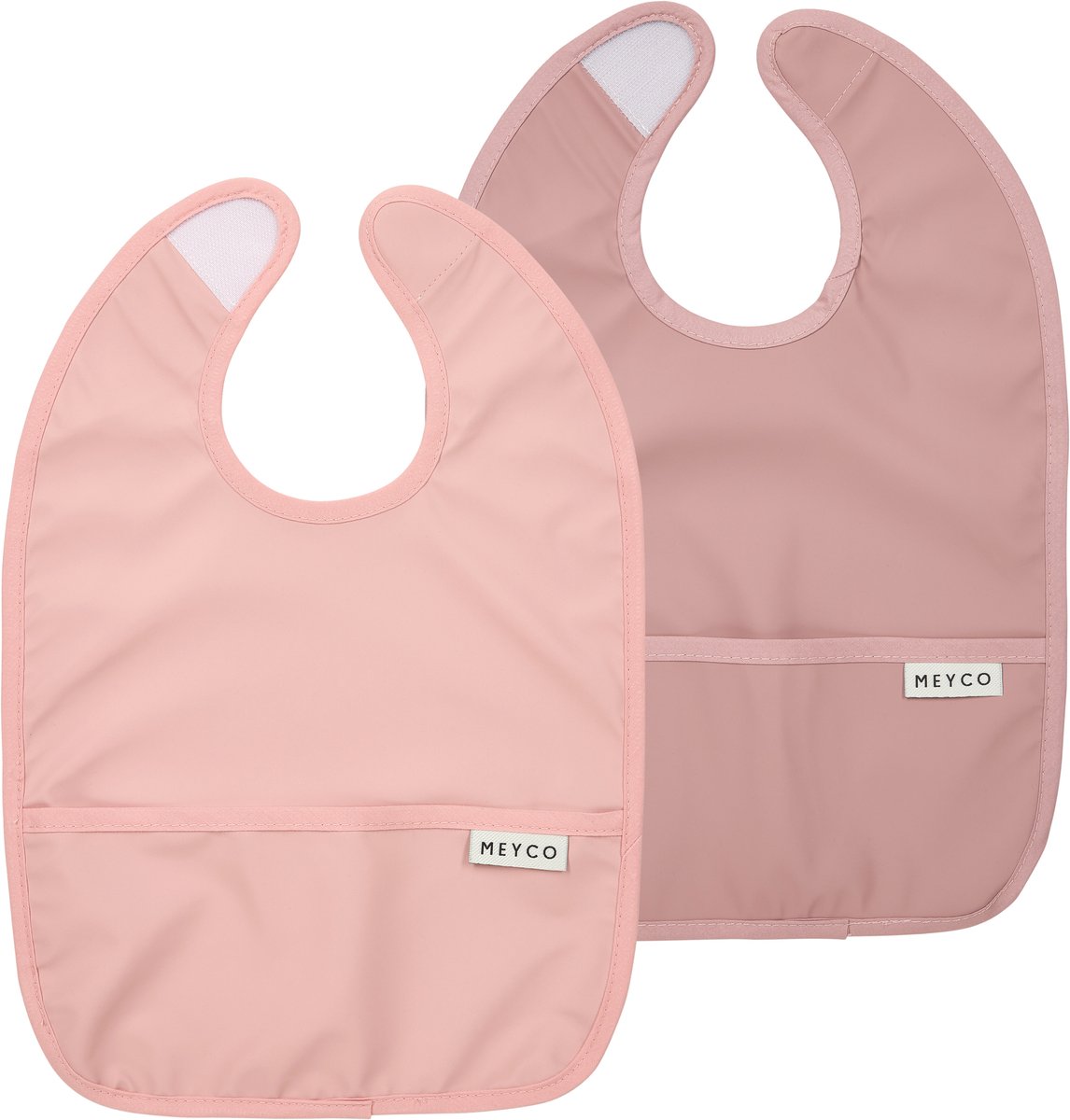Meyco Baby Uni Slab Met Opvangbakje - 2-pack - Purple Pink/Soft Rose