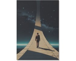 Tulup Polycanvas Wandposter - Winterlandschap, Fotografie - A3 - Blauw Illustratie - Rechthoek - Interieurdecoratie - Woonkamer, Slaapkamer, Kantoor - Minimalist