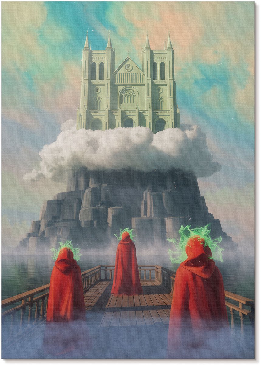 Tulup Polycanvas Wandposter - Zonsondergang, Fotografie - A3 - Oranje Illustratie - Rechthoek - Canvasposter - Woonkamer, Slaapkamer, Kantoor - Modern