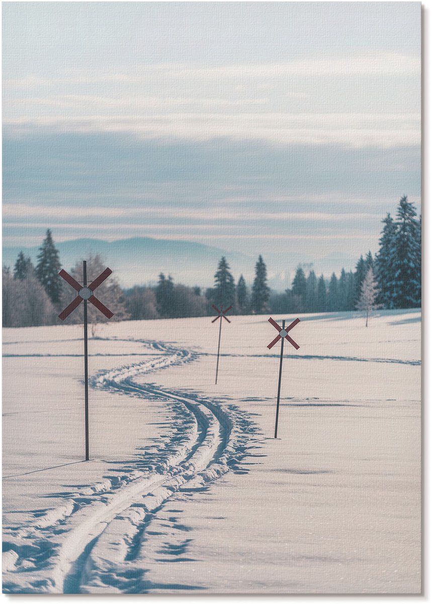 Tulup Polycanvas Wandposter - Winterlandschap, Fotografie - A3 - Wit Wanddecoratie - Rechthoek - Canvasposter - Woonkamer, Slaapkamer, Kantoor - Klassiek