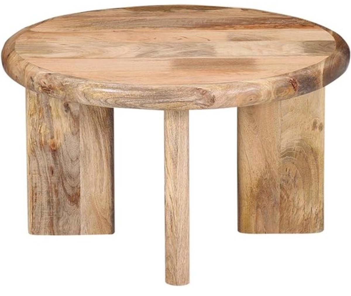 Ronde Bijzettafel - Houten Tafeltje - Woonkamer Decoratie - Handgemaakt Mangohout - 55 cm - Bruin