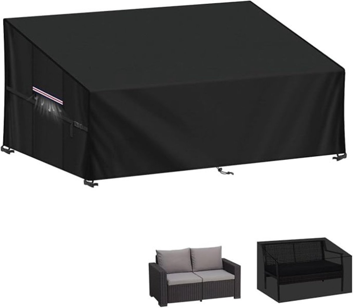 PolkaHome Tuinbankhoes 420D Oxford Stof Waterdicht Anti-UV voor 2-3 Zits Banken, 147x85x80/60cm