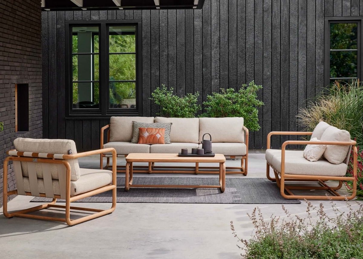 Apple Bee Dolce Stoelbank Loungeset - 4-persoons - Teak - 4-delig
