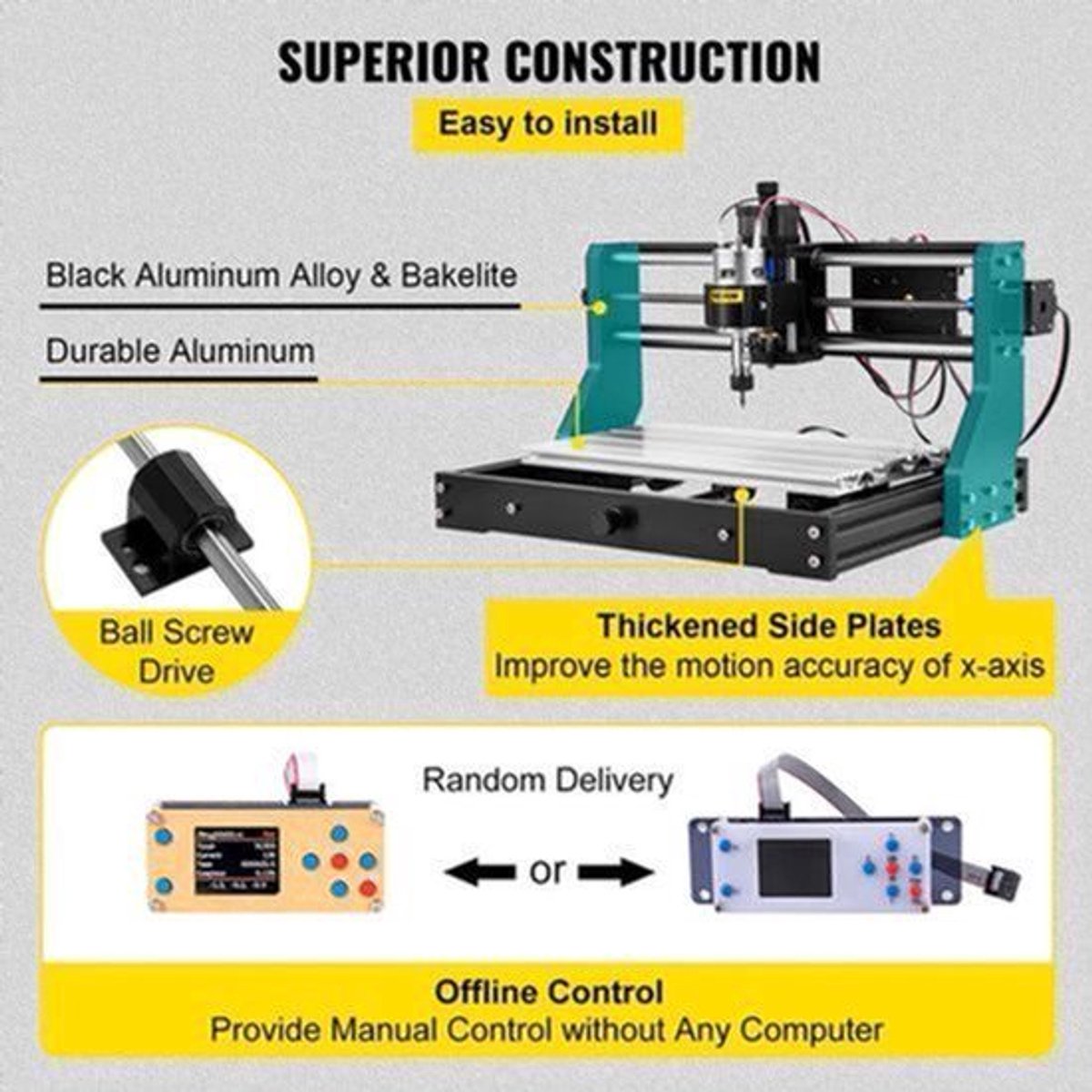 Laser graveermachine - Lasersnijmachine - Lasergraveren - Lasersnijmachine - 3018 PROM 15W Laser - met Lasermodule 3-assig - voor doe-het-zelf houtbewerking