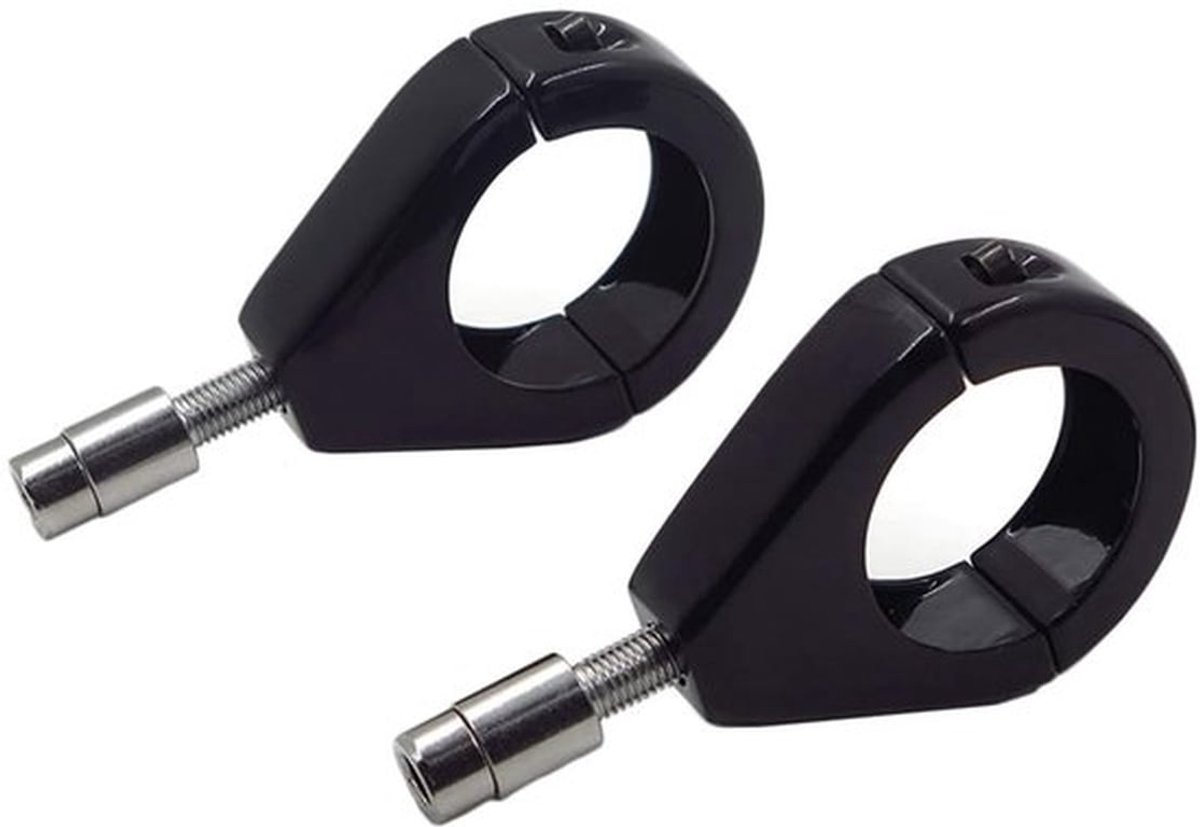 Vorkindicator Bevestigingsbeugels - Motorfiets Accessoires - Zwart Aluminium - Duurzaam en Sterk - Geschikt voor Motoren - 39mm