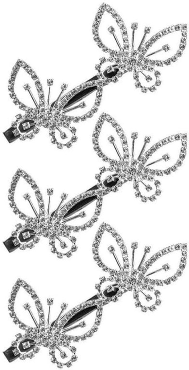 - Haarspeld Set - Vlinders en Strass - Elegante haaraccessoires - Meisjes - Perfect voor feestjes - Sierlijke en kleurrijke haarspelden - G...
