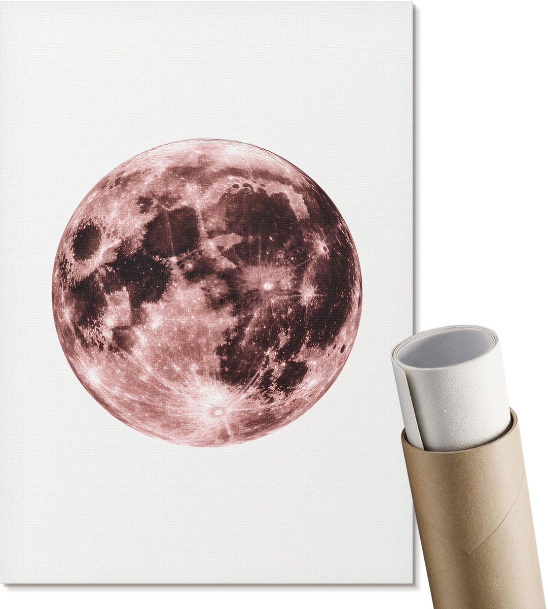 Coloray Canvas Poster Polycanvas - Maanruimte, Fotografie - A4 - Roze Patroon - Rechthoek - Muurdecoratie - Woonkamer, Slaapkamer, Kantoor - Modern