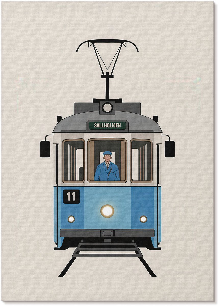 Tulup Polycanvas Poster - Tropische Palmbomen, Fotografie - A2 - Blauw Illustratie - Rechthoek - Kunstposter - Woonkamer, Slaapkamer, Kantoor - Modern