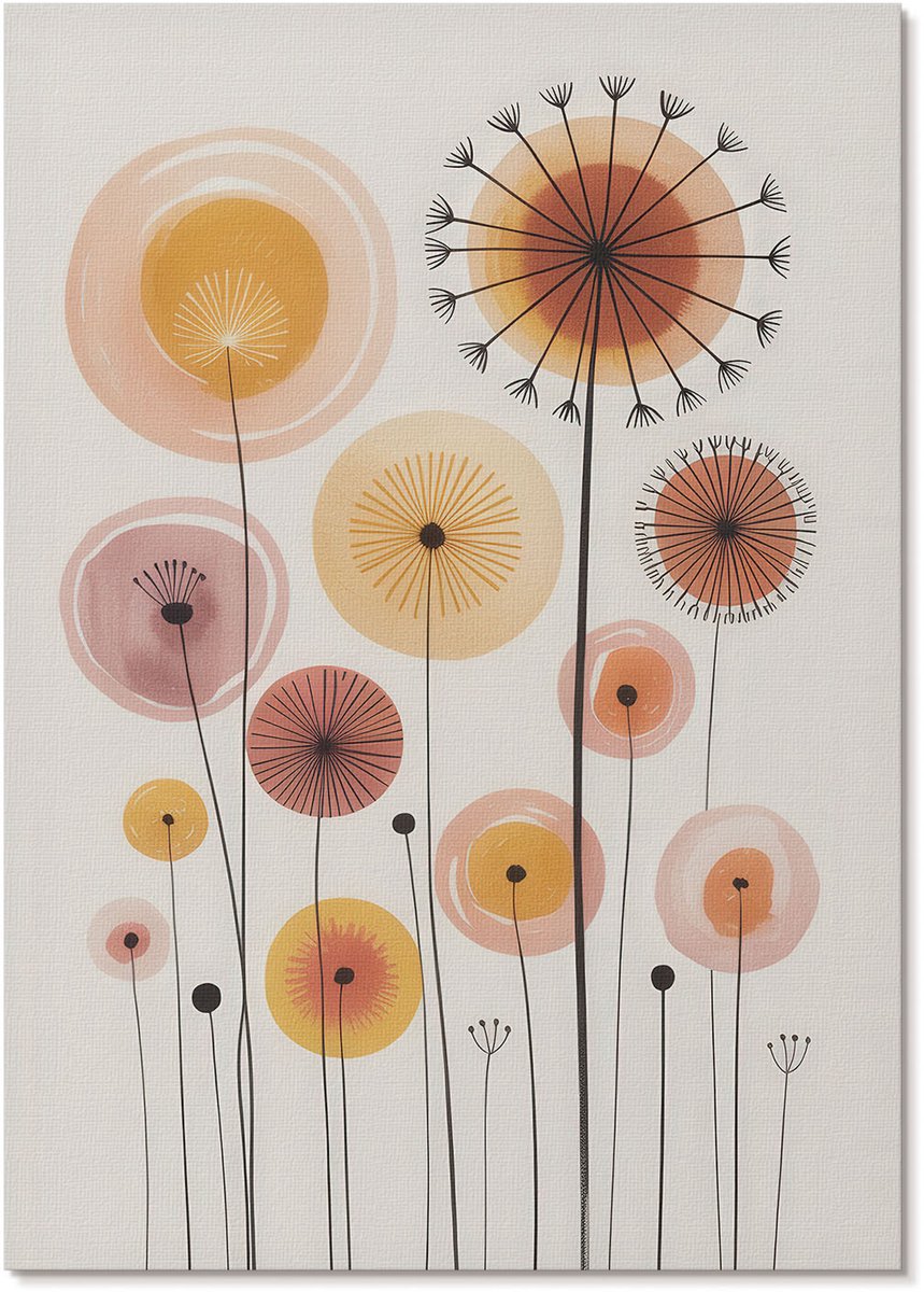 Tulup Polycanvas Poster - Stedelijke Elegantie, Bruin - A3 - Blauw Illustratie - Rechthoek - Muurdecoratie - Woonkamer - Klassiek
