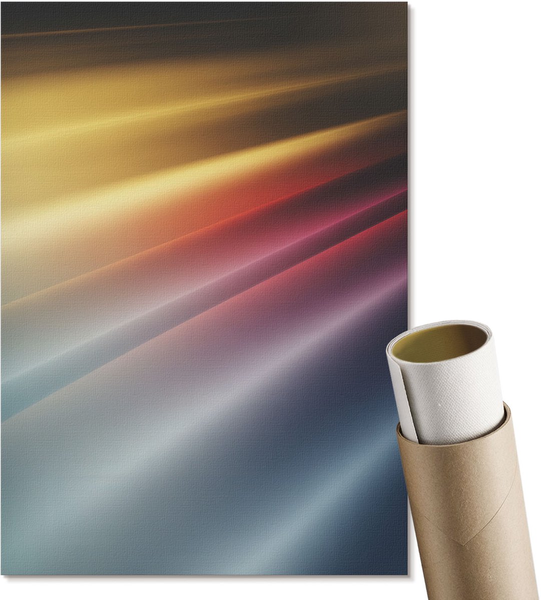 Coloray Polycanvas Poster - Kanten Elegantie, Fotografie - A2 - Wit Design - Rechthoek - Kunstposter - Woonkamer, Slaapkamer, Kantoor - Rustiek